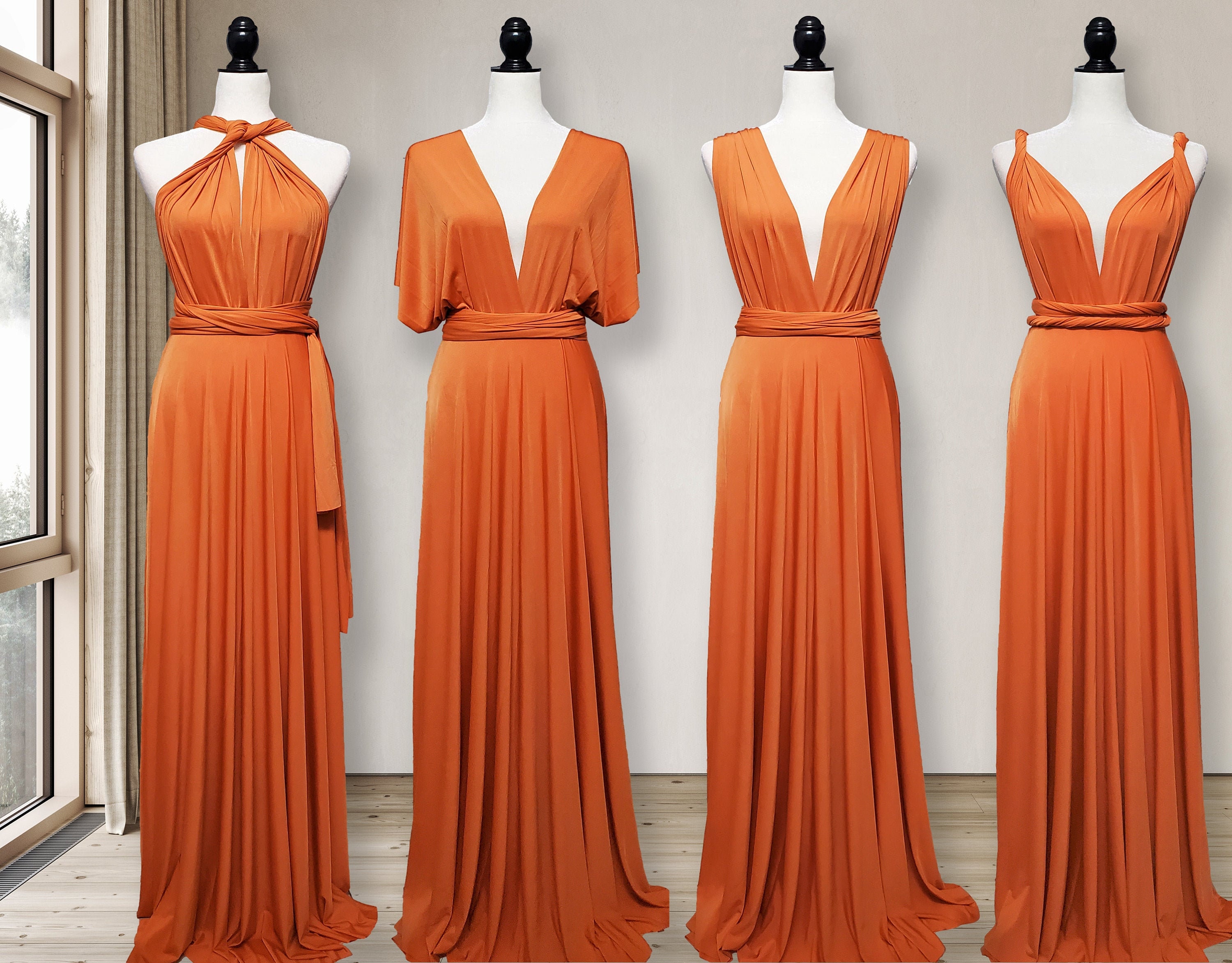 Walone Fashion Strapless Orange Crystal Dress with Side Slit M