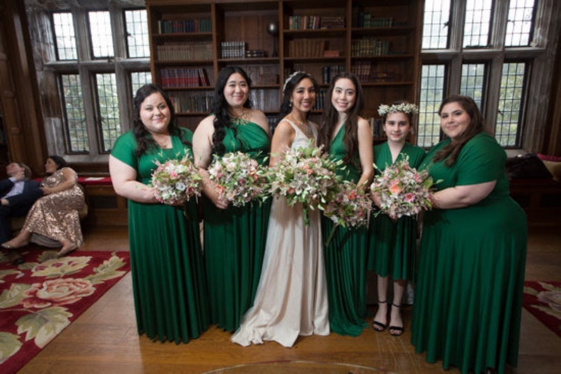 Emerald Green Bridesmaids Dresses with Straps