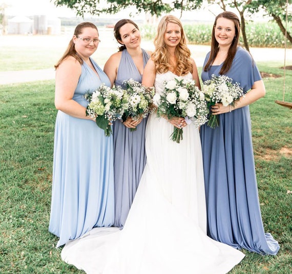 dusty blue convertible bridesmaid dress