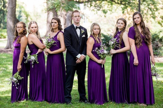 dark purple bridesmaid dresses