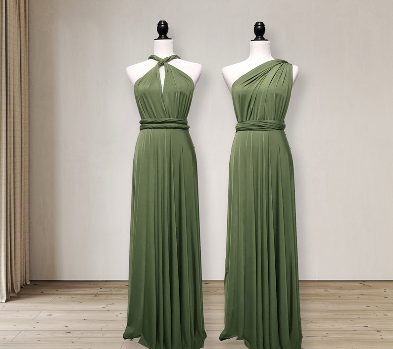 Light Olive Green Bridesmaid Dress infinity dress Convertible Dress Multiway dress Maternity Dress image 3