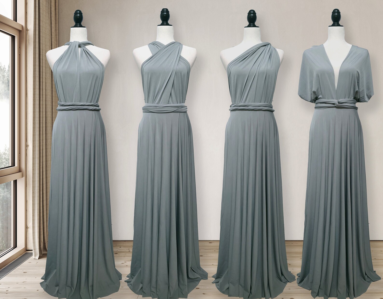 Silver Grey Bridesmaid Dress Light Grey Infinity Dress - Etsy