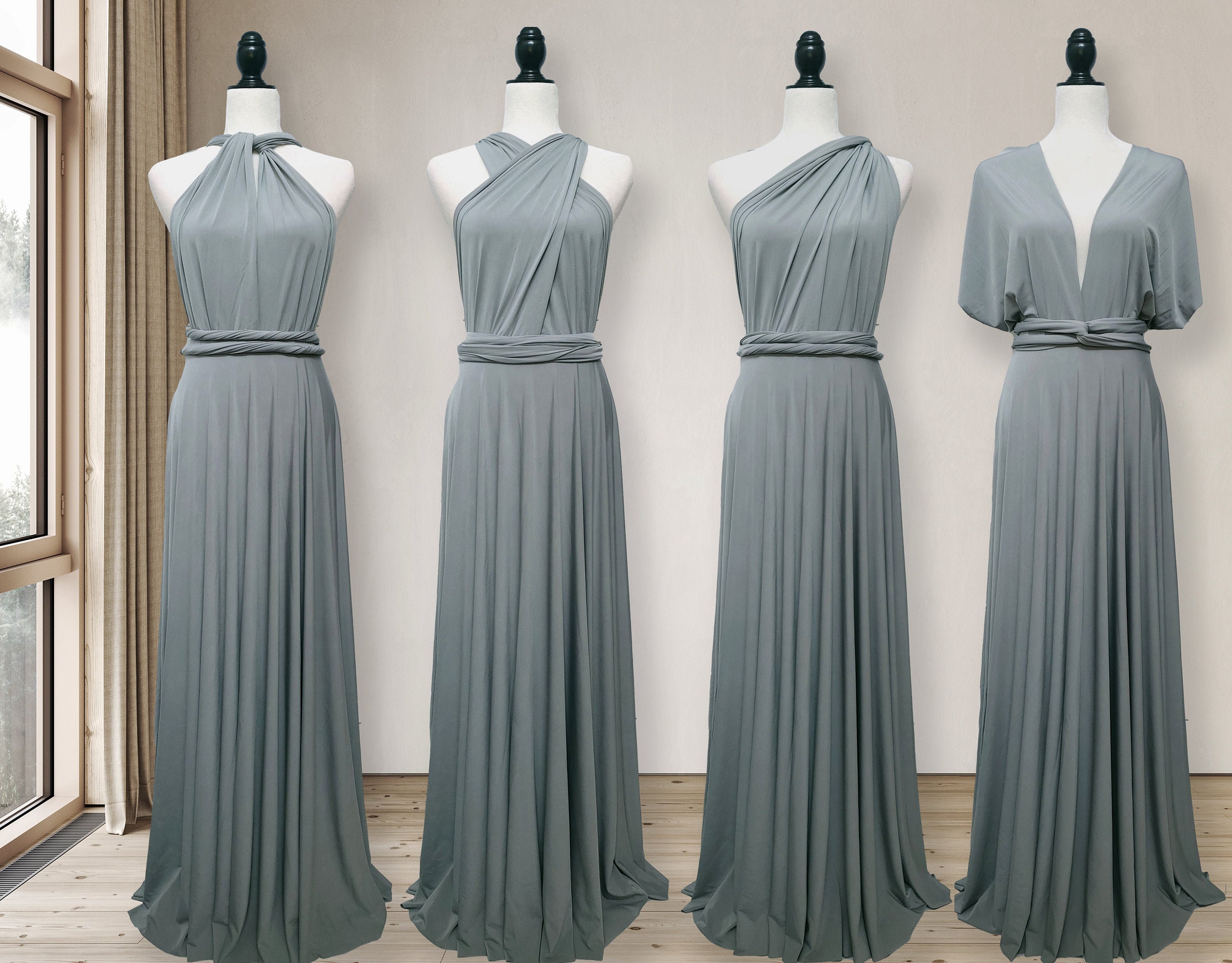 grey maid of honour dress