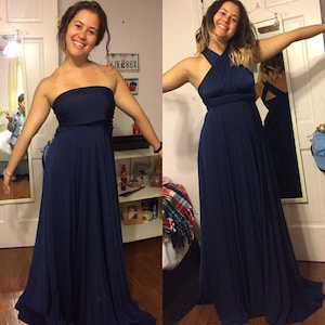 Bridesmaid Dress, Navy infinity Dress convertible dress, Navy Blue Maxi Bridesmaid Dress, party dress, prom dress multiway dress image 4