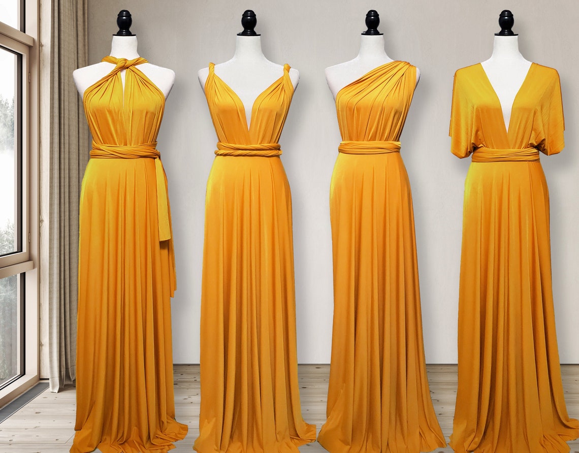 Mustard Bridesmaid Dress infinity dress Mustard Convertible | Etsy