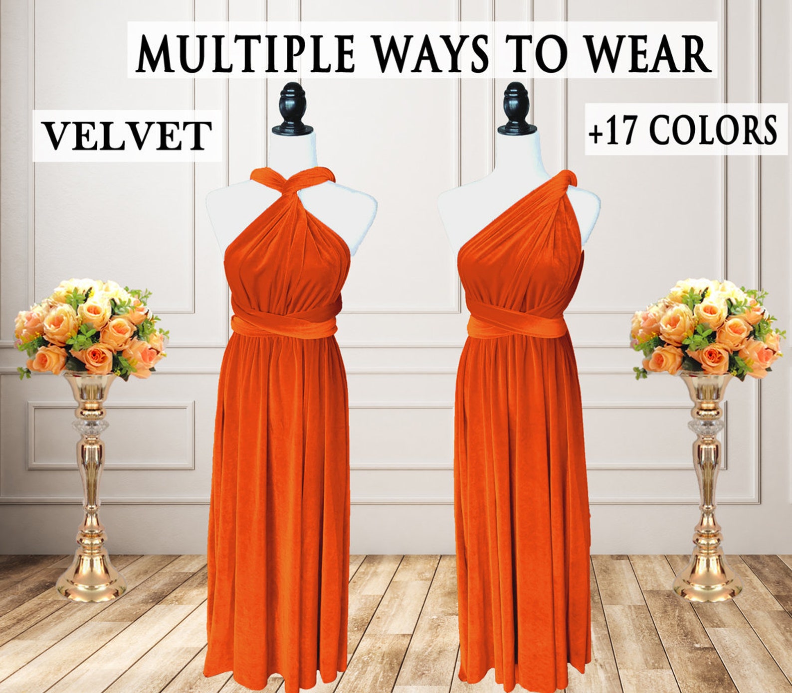 Velvet Dress Burnt Orange Velvet Bridesmaid Dress Velvet Etsy