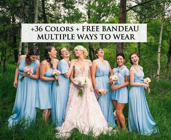 light blue bridesmaid dress