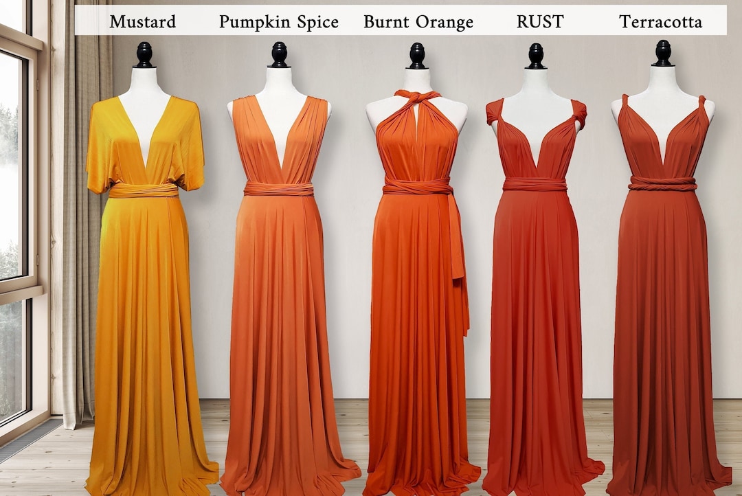 Bridesmaid Dress Multiway Convertible Dress Burnt Orange Dress