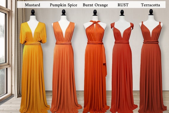 burnt orange fall dress