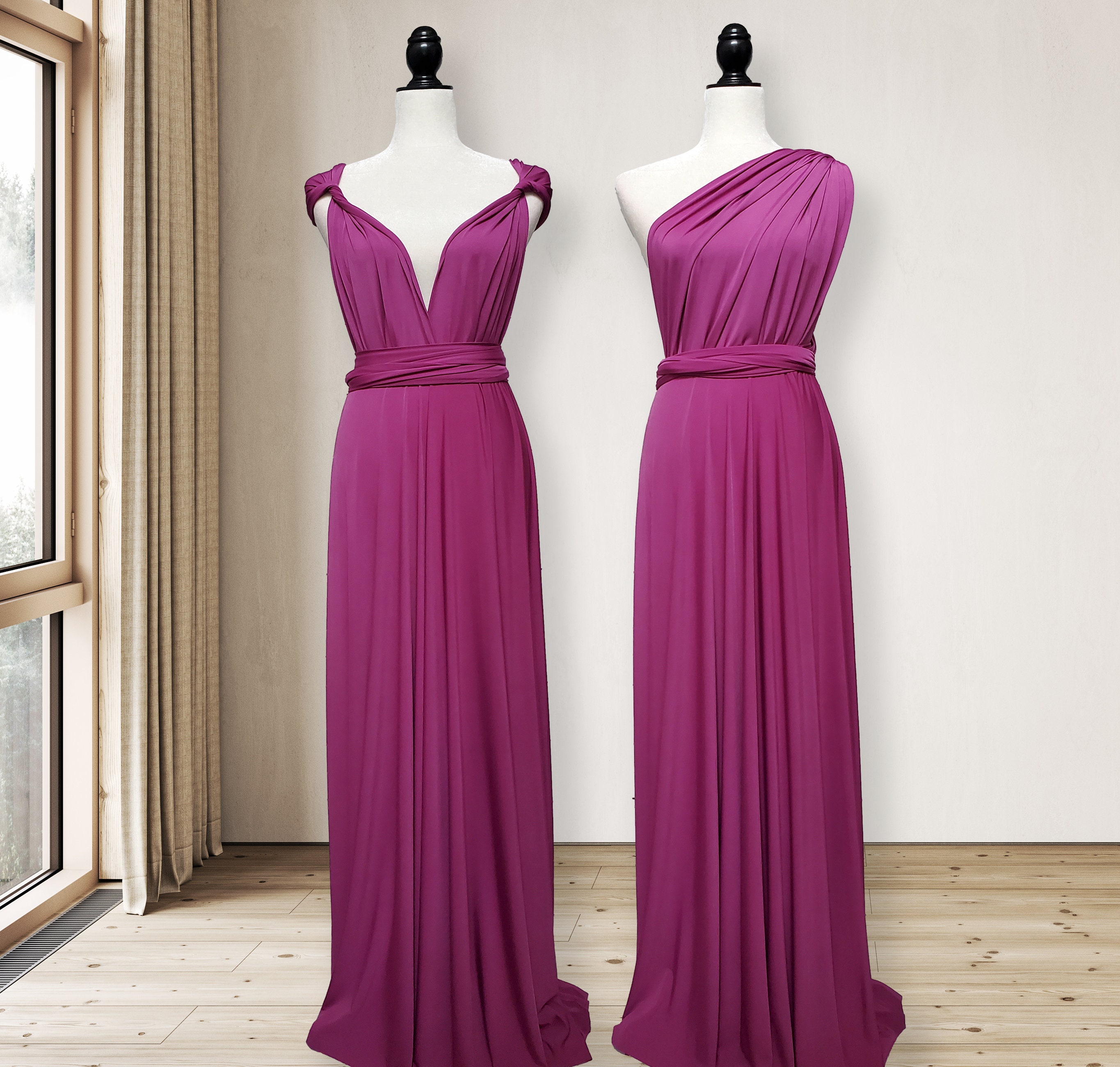 Magenta Bridesmaid Dress Infinity Dress Convertible Dress, Multi wrap Dress, Prom Dress, Spring Dress Summer Dress Maternity Dress