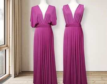 Infinity Dress | Bridesmaids Dress | Bridesmaids Jumpsuit | Silk Fuchsia Gown | Wedding Guest Dress | Multiway Dress | Convertible Gown - Etsy Infinity Dress | Bridesmaids Dress | Bridesmaids Jumpsuit | Silk Fuchsia Gown | Wedding Guest Dress | Multiway Dress | Convertible Gown - Etsy