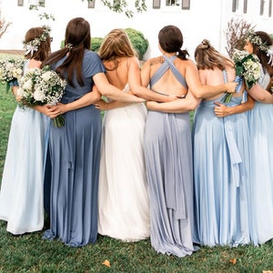 Dusty Blue Bridesmaid Dress infinity dress Periwinkle convertible Infinity Dress Dusty Blue Prom Dresses Maternity Dress Plus Size & Regular image 4