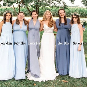 Dusty Blue Bridesmaid Dress infinity dress Periwinkle convertible Infinity Dress Dusty Blue Prom Dresses Maternity Dress Plus Size & Regular zdjęcie 7