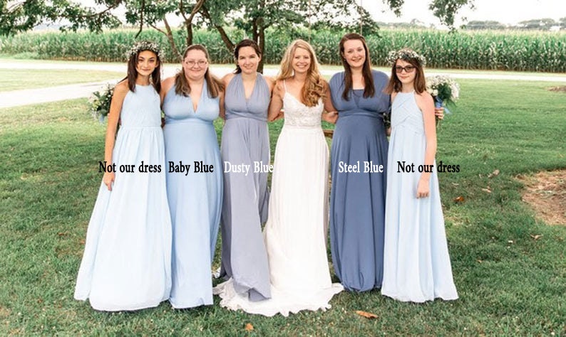 Dusty Blue Bridesmaid Dress infinity dress Periwinkle convertible Infinity Dress Dusty Blue Prom Dresses Maternity Dress Plus Size & Regular imagem 7