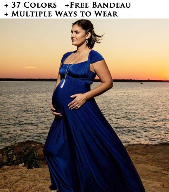 Maternity Dress for Photoshoot Multiway Maternity Wrap Dress Photo Shoot  Maternity Gown Available in 37 Color Muliple Ways to Wear -  Canada