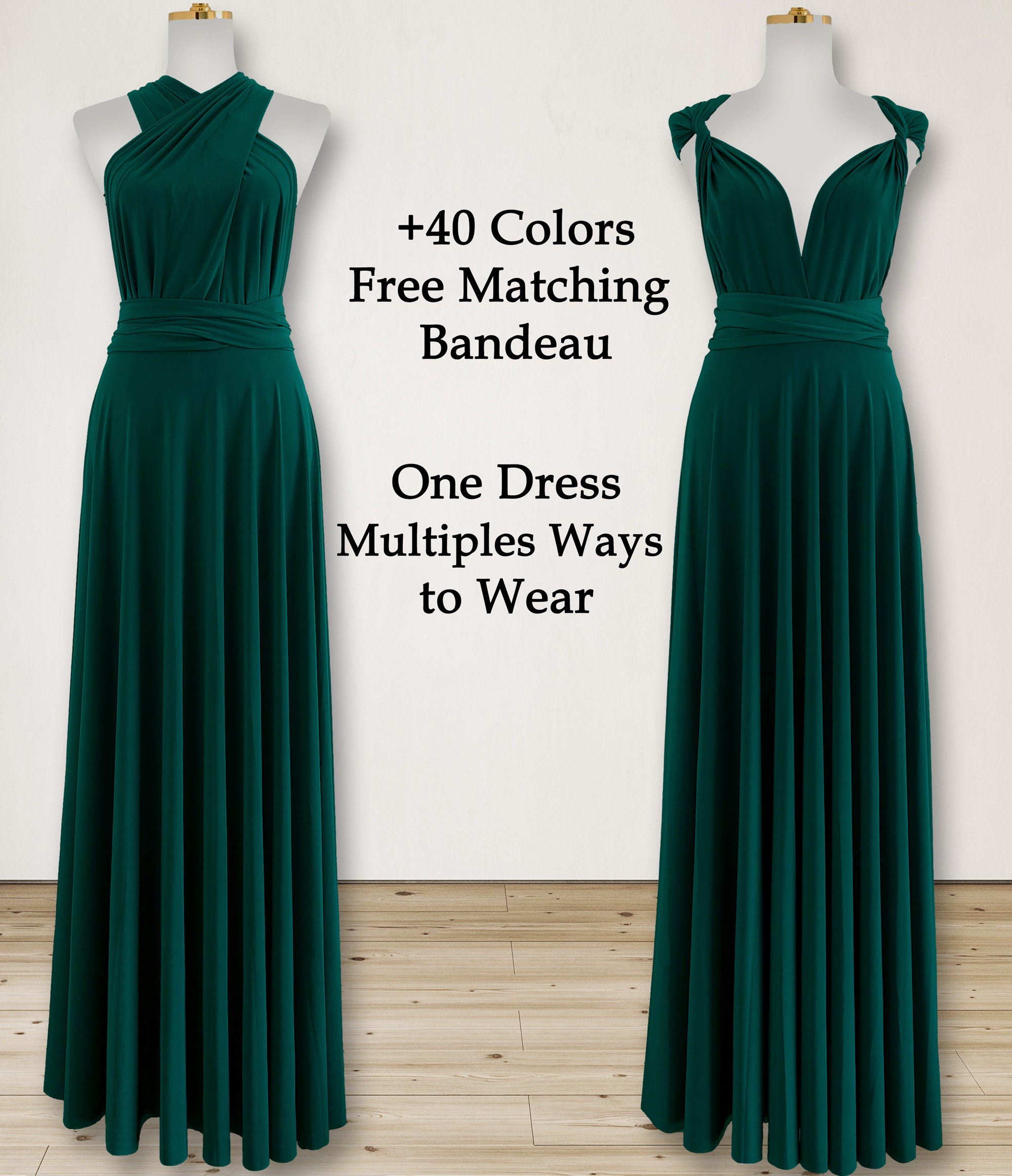Forest Green Bridesmaid Dress infinity dress Convertible