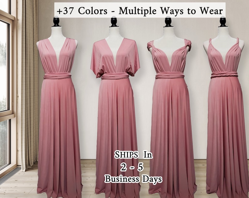 Dusty Rose Bridesmaid Dress Nude infinity convertible Dress, Formal Prom Dress, Party Maternity Dress Maternity Dress plus size & petite image 5