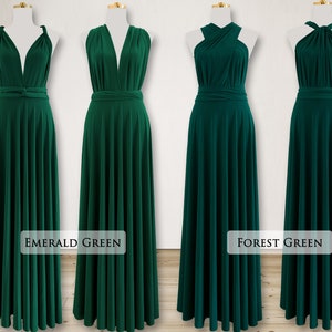 Emerald and dark Green Infinity bridesmaid dresses