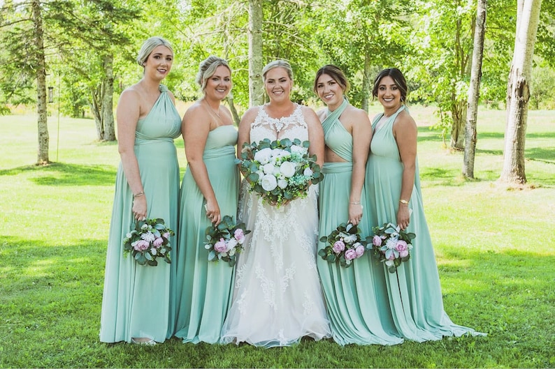 Sage Bridesmaid dress Infinity Dress prom dress, twist dress, convertible dresses, cocktail dresses, multiway dress image 1