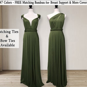 Dark Olive green Bridesmaid Dress infinity dress Convertible Dress Wrap dress Prom Dress Maternity Dress plus size & petite friendly image 2