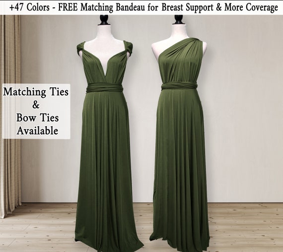 Dark Olive Green Bridesmaid Dress Infinity Dress Convertible 