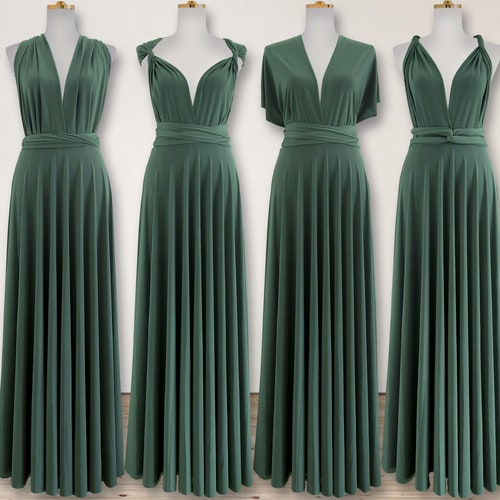 Dark Olive Green Bridesmaid Dress Infinity Dress Convertible Dress Wrap Dress Prom Dress Maternity Dress Plus Size & Petite Friendly