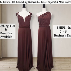 Chocolate Brown Bridesmaid dress, infinity dress, convertible dress, prom dress, multiway dress, party dress, convertible dress image 2