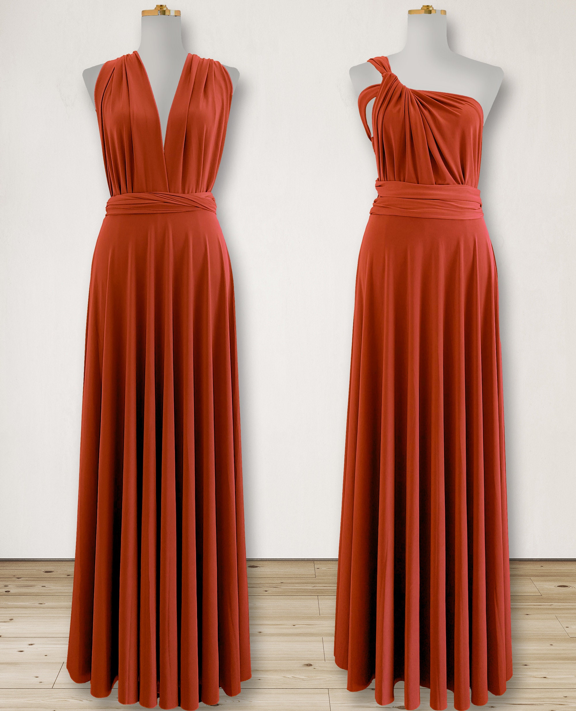 burnt orange maternity bridesmaid dress Azazie A-Line/Princess V-Neck Floor-Length Chiffon Maternity Bridesmaid Dresses