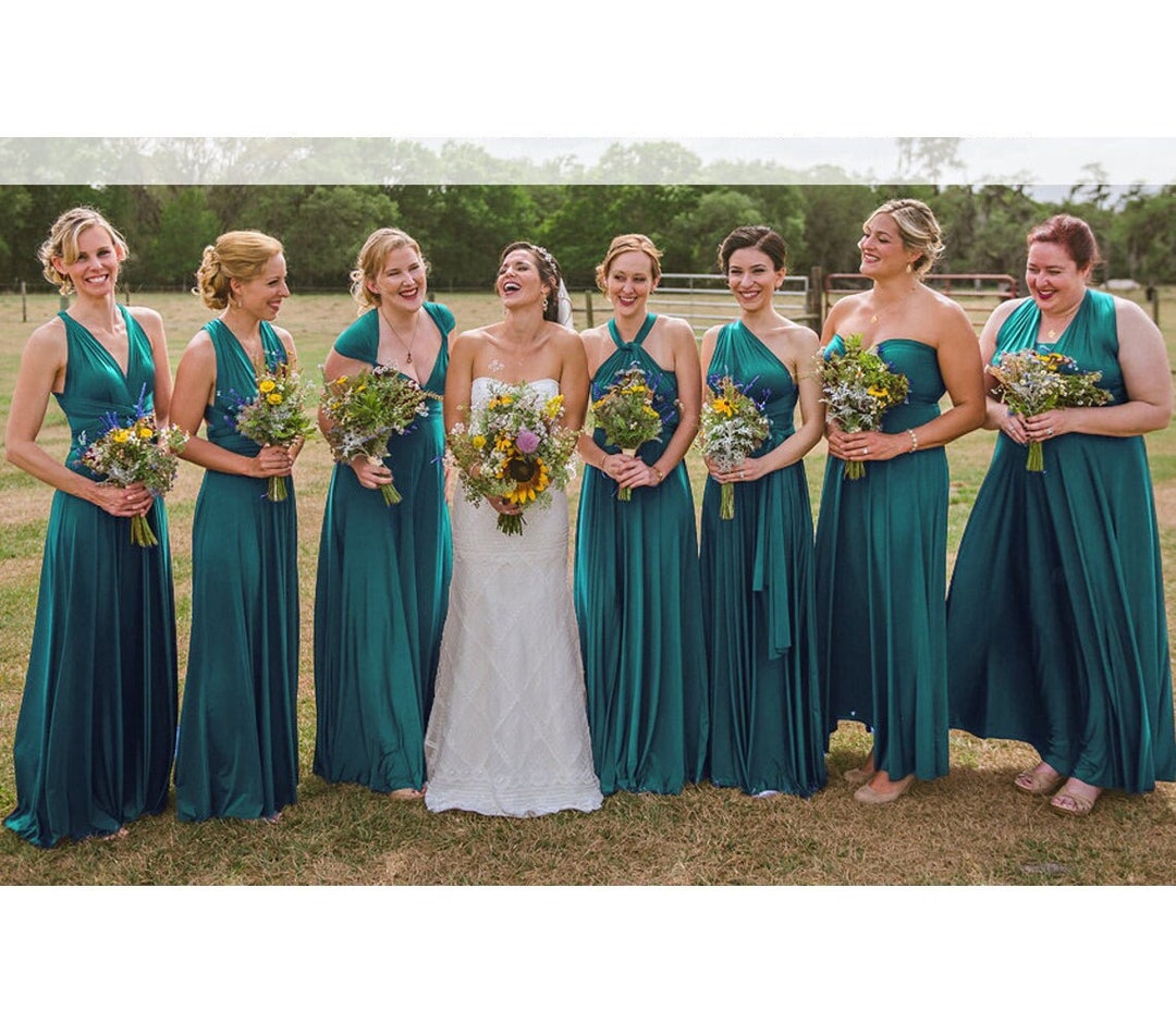 Teal Green Wrap Dress Convertible Bridesmaid Dresses Infinity Etsy UK Teal Green Wrap Dress Convertible Bridesmaid Dresses Infinity Etsy UK