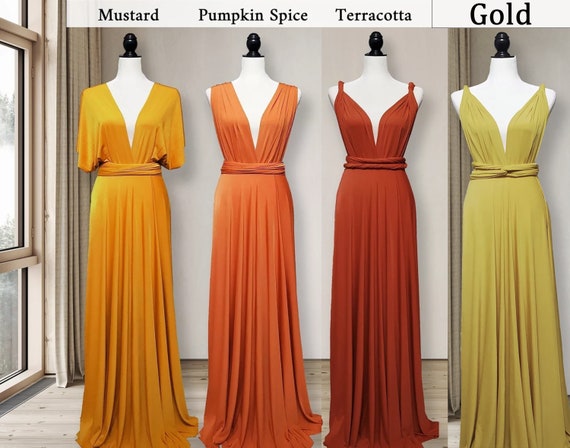 Bridesmaid Dress Multiway Convertible Dress Burnt Orange Dress
