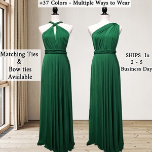 Emerald Green Bridesmaid dress, Emerald green Infinity Dress prom dress, convertible dresses Maternity Dress plus size & petite friendly image 2