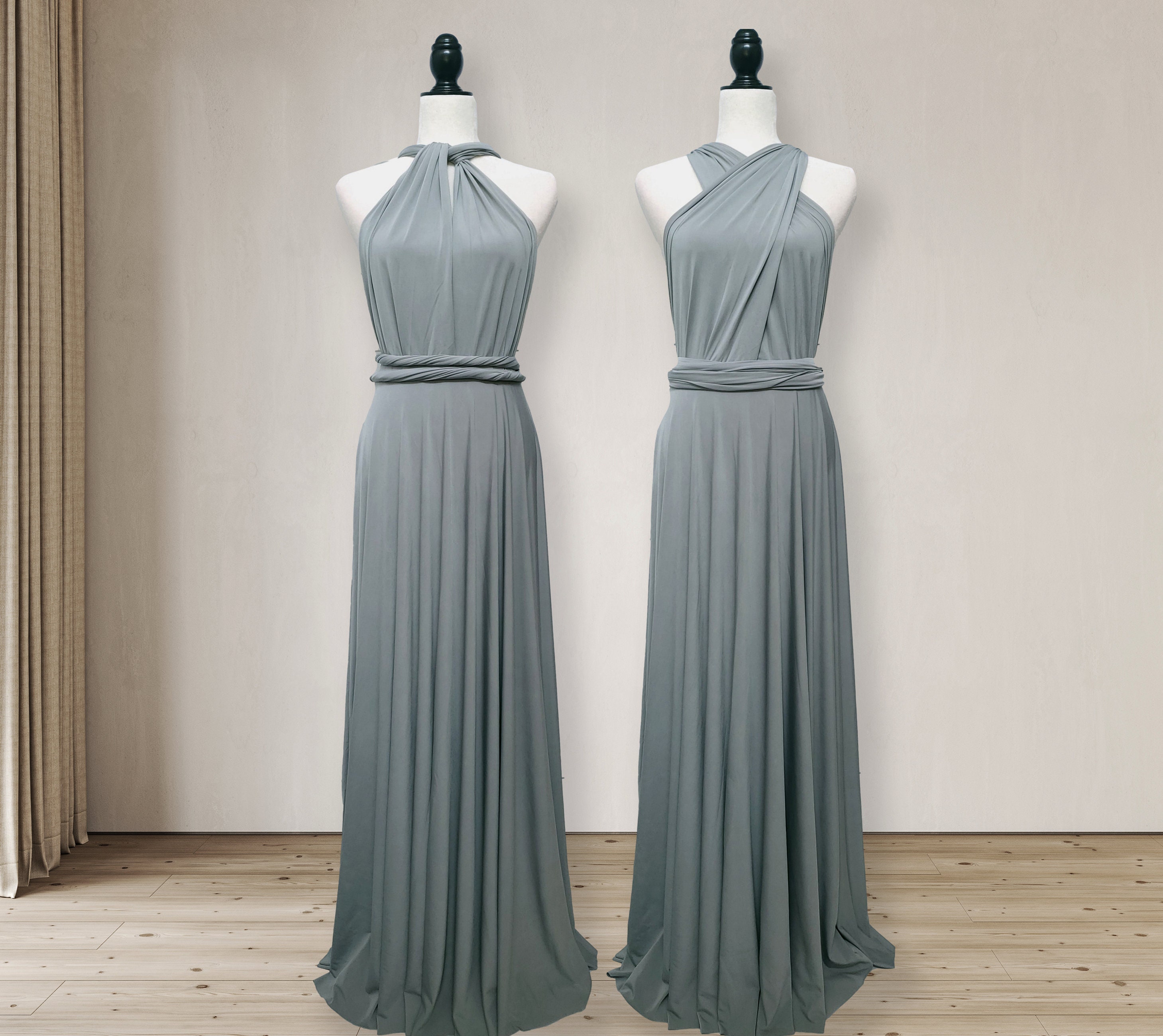 grey long dress