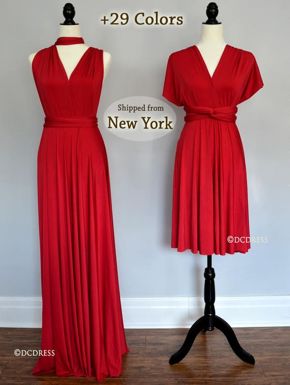 Ruby Red  Bridesmaid  Dresses  infinity dress  dress  dress  Etsy
