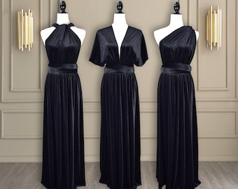 Black Velvet Dress Velvet Bridesmaid Dress Velvet Infinity Dress Velvet Convertible Dress Velvet Multiway Dress Velvet Multi wrap dress