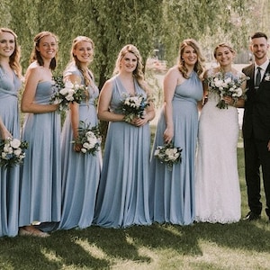 Dusty Blue Bridesmaid Dress infinity dress Periwinkle convertible Infinity Dress Dusty Blue Prom Dresses Maternity Dress Plus Size & Regular image 10