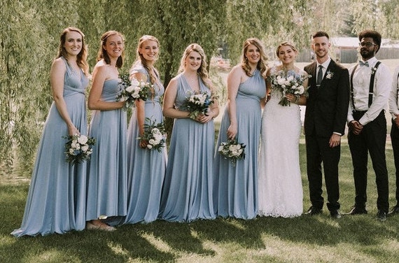 dusty blue dresses