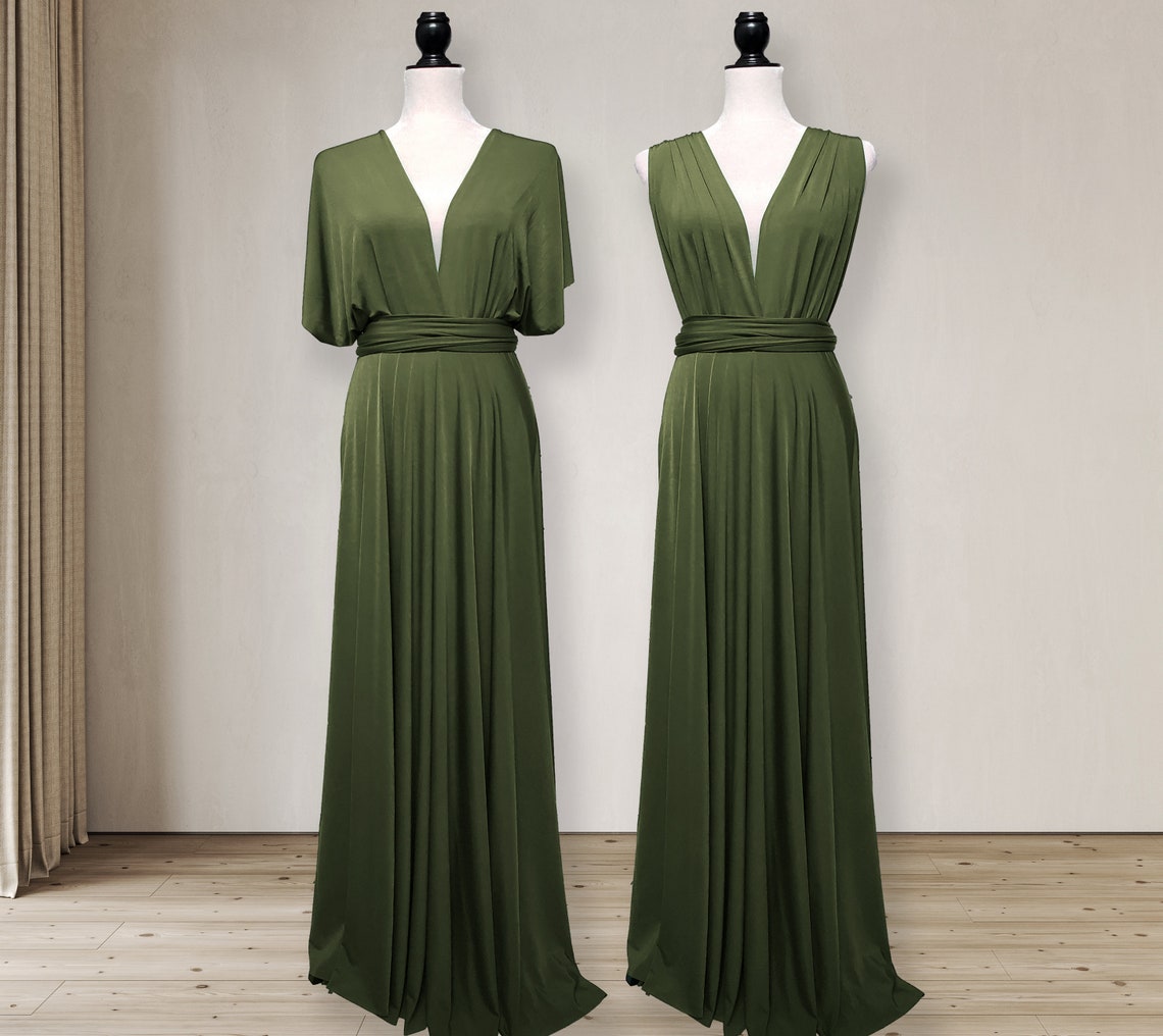 Dark Olive Green Bridesmaid Dress Infinity Dress Convertible - Etsy