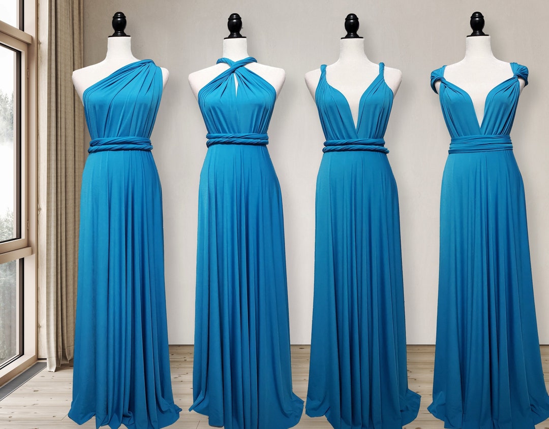 Turquoise Party Bridesmaid Dress Infinity Dress Convertible - Etsy