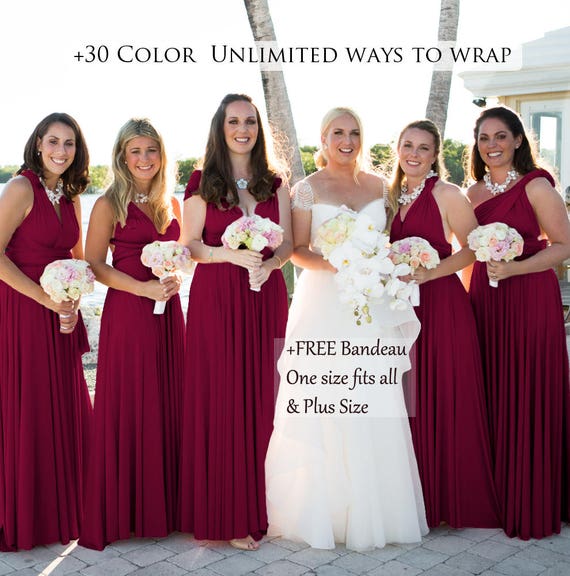 burgundy and grey bridesmaid dresses