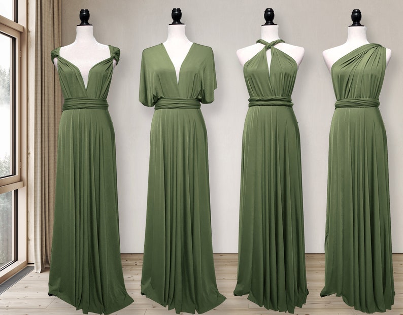 Light Olive Green Bridesmaid Dress infinity dress Convertible Dress Multiway dress Maternity Dress image 1