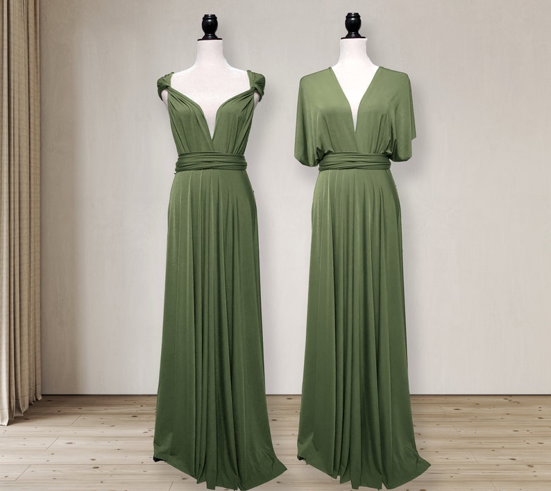 Light Olive Green Bridesmaid Dress infinity dress Convertible Dress Multiway dress Maternity Dress image 4