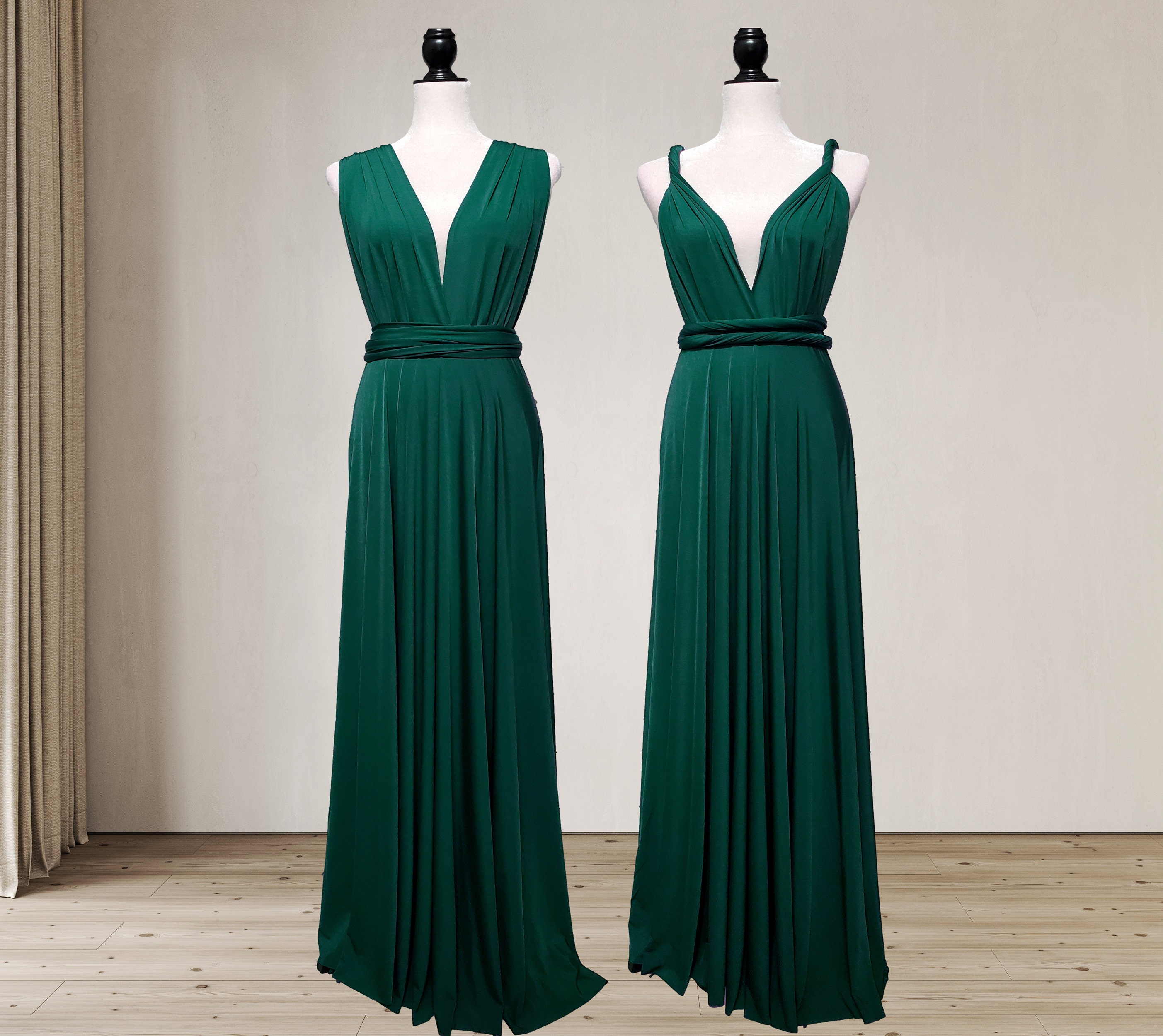 Forest Green Bridesmaid Dress Infinity Dress Convertible Dress - Etsy UK
