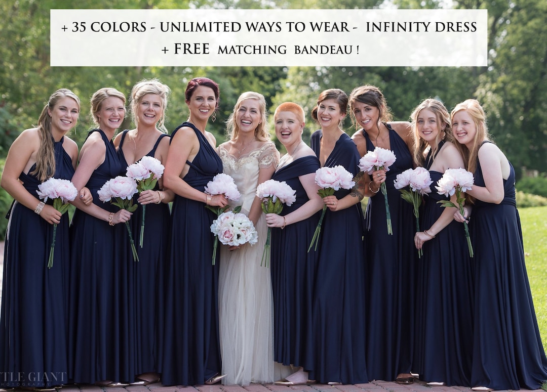 Bridesmaid Dress, Navy Infinity Dress Convertible Dress, Navy Blue