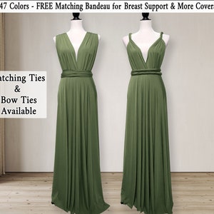 Light Olive Green Bridesmaid Dress Infinity Dress Convertible Dress ...