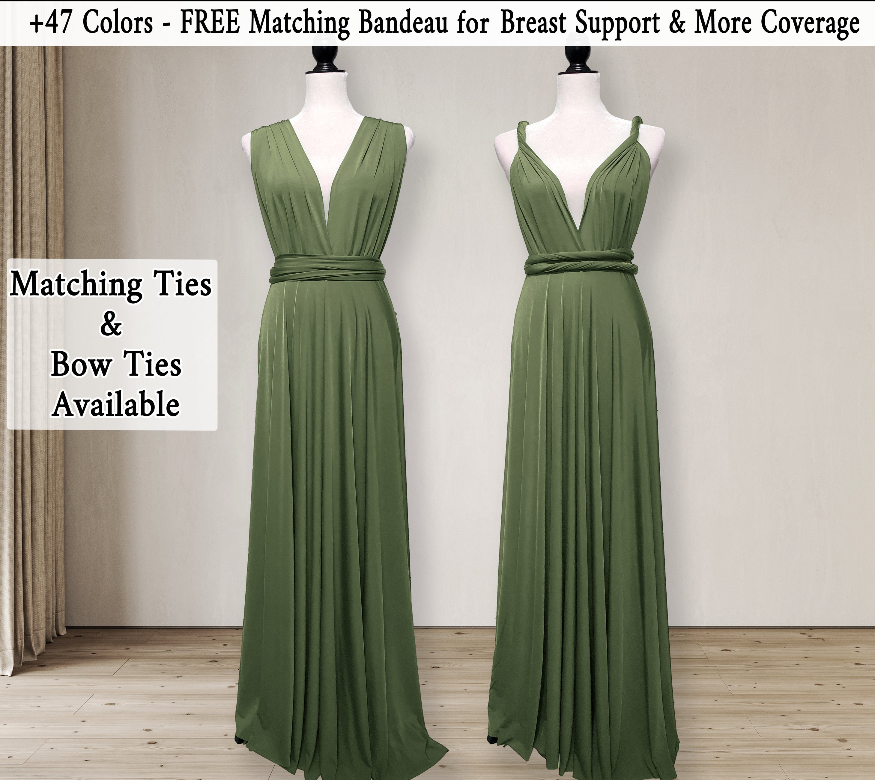 Light Olive Green Bridesmaid Dress Infinity Dress Convertible Etsy