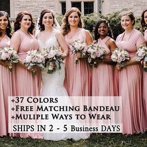 Dusty Rose Bridesmaid Dress Nude infinity convertible Dress, Formal Prom Dress, Party Maternity Dress Maternity Dress plus size & petite image 4