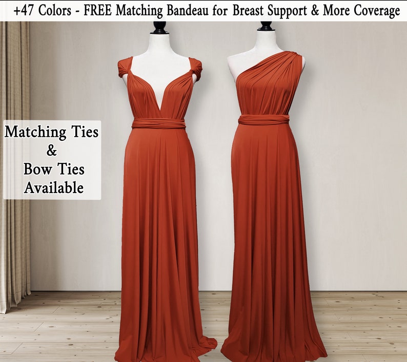 TERRACOTTA Bridesmaid Dress infinity dress Convertible Dress, Wrap dress Prom Dress, Maternity Dress plus size & petite friendly Multiwear image 3