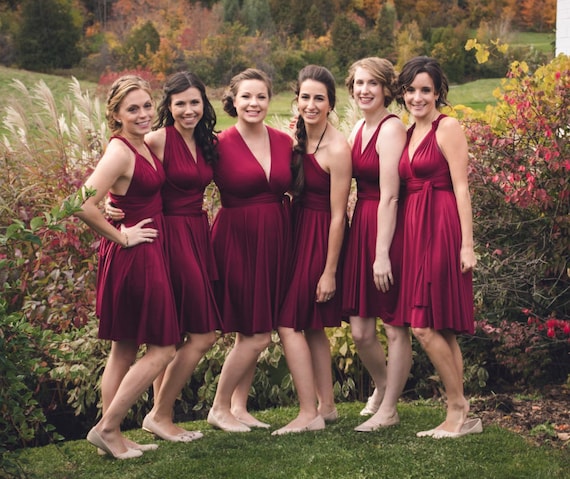 wine bridesmaid dresses