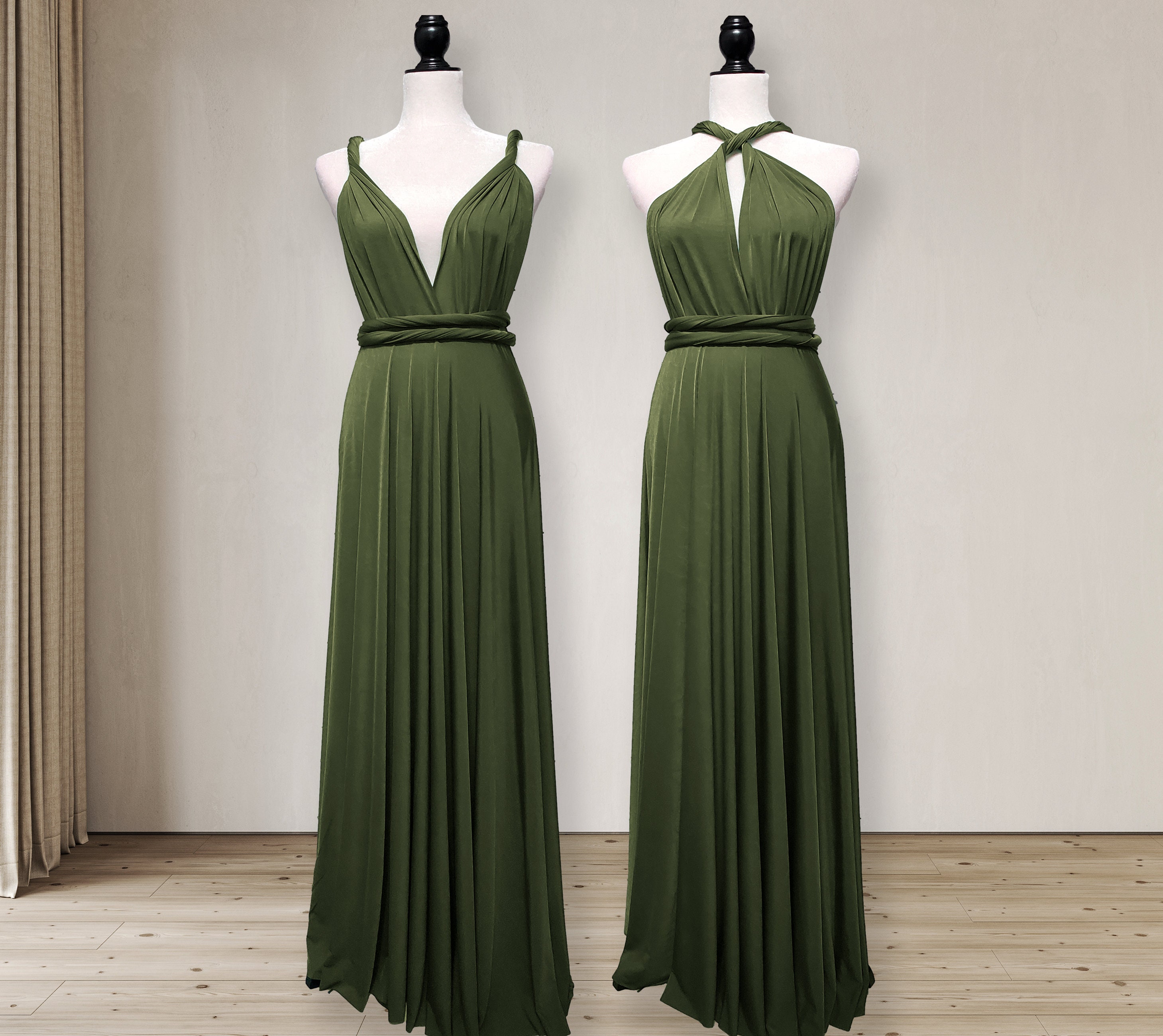 Dark Olive Green Bridesmaid Dress Infinity Dress Convertible Dress