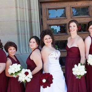 Burgundy wine Bridesmaid Dress, infinity dress, maternity gown, Evening Dress, halter dress, convertible dress, Multiwrap dress image 2